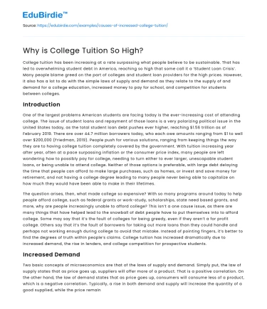 Why is College Tuition So High?