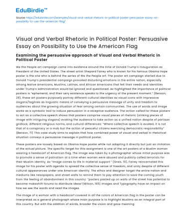 Rhetoric in Political Poster on Using American Flag