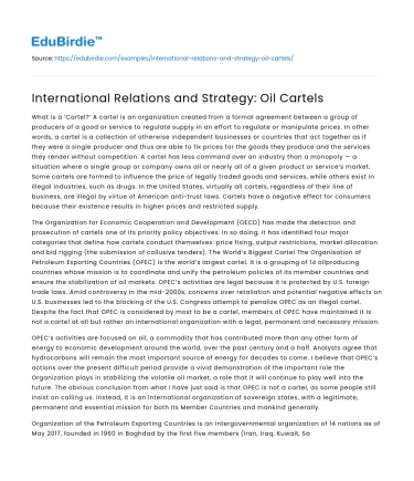 International Relations and Strategy: Oil Cartels