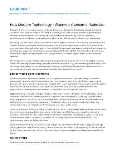 How Modern Technology Influences Consumer Behavior