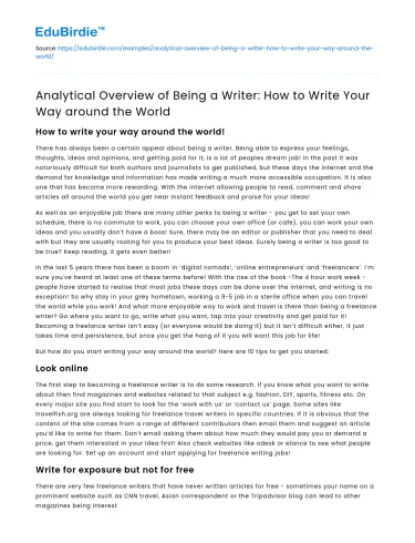 Writer’s Guide: Write Your Way Around the World
