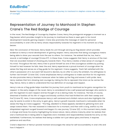 Manhood Journey in Stephen Crane’s The Red Badge of Courage