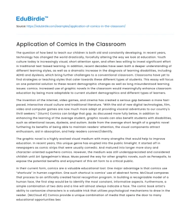 Application of Comics in the Classroom