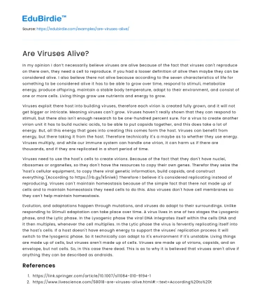 Are Viruses Alive?