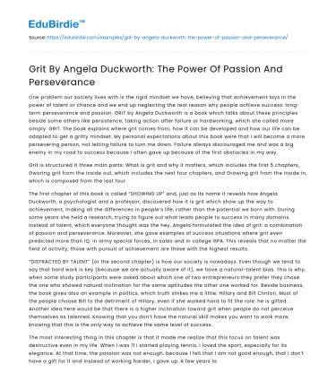 Grit By Angela Duckworth: The Power Of Passion And Perseverance
