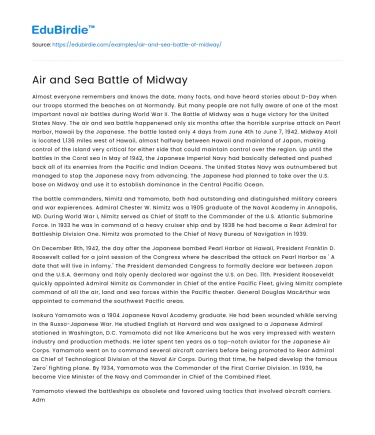 Air and Sea Battle of Midway