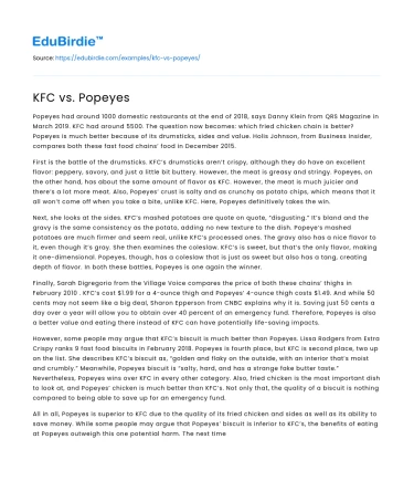KFC vs. Popeyes