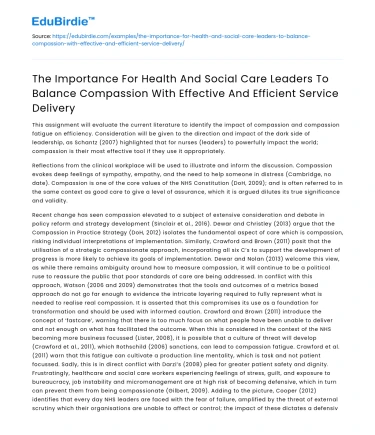 Balancing Compassion and Service Delivery in Health Leadership