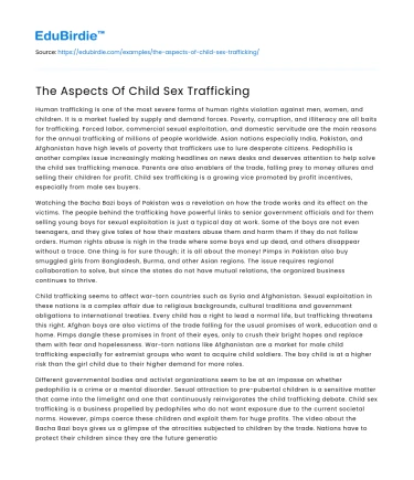 The Aspects Of Child Sex Trafficking