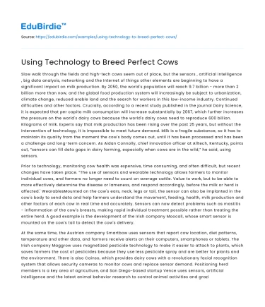 Using Technology to Breed Perfect Cows