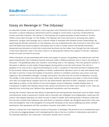 Essay on Revenge in ‘The Odyssey’