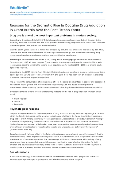 Causes of Cocaine Addiction Surge in Great Britain