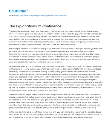 The Explanations Of Confidence