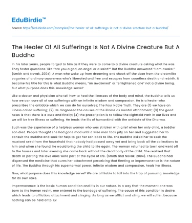 The Buddha: The True Healer of Suffering