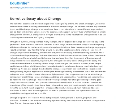 Narrative Essay about Change