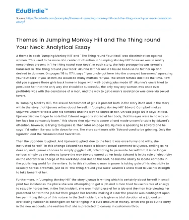 Themes in Jumping Monkey Hill & The Thing round Your Neck: Analysis