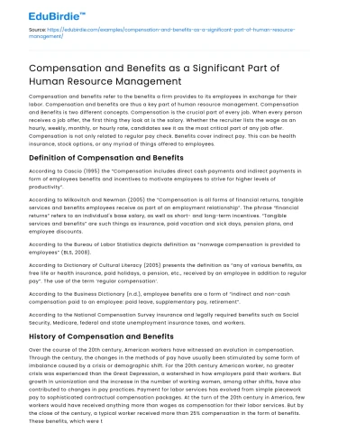 Compensation & Benefits in HR Management