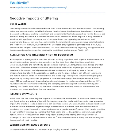 Negative Impacts of Littering