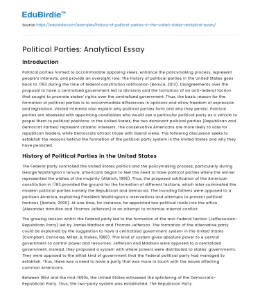 Political Parties: Analytical Essay