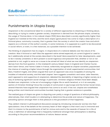 Reimagining Punishment in Utopian Societies