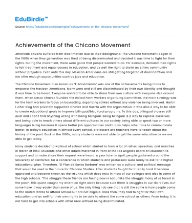 Achievements of the Chicano Movement