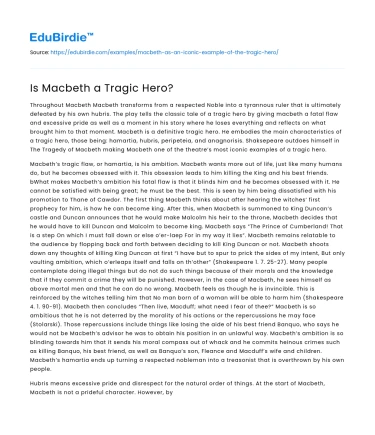 Is Macbeth a Tragic Hero?