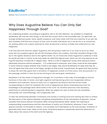 The Pursuit of Happiness through Divine Connection