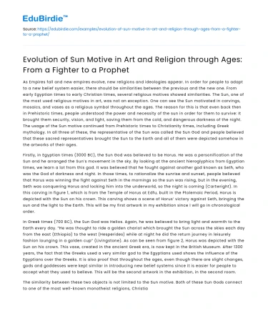 Evolution of Sun Motive in Art and Religion: Fighter to Prophet