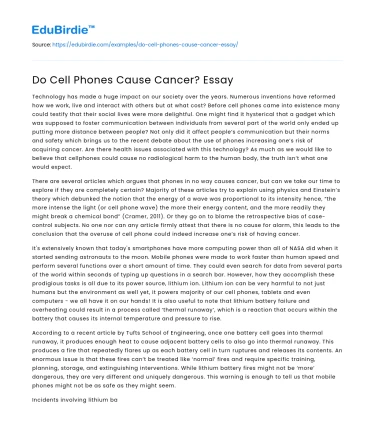 Do Cell Phones Cause Cancer? Essay