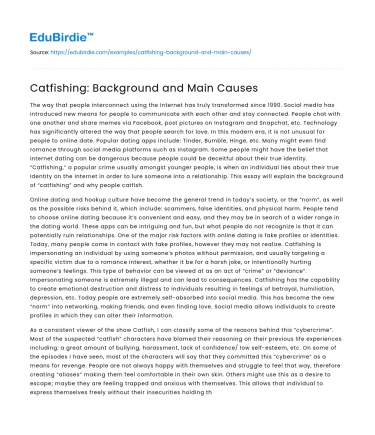 Catfishing: Background and Main Causes