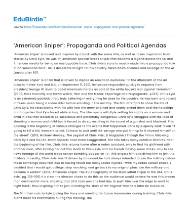‘American Sniper’: Propaganda and Political Agendas