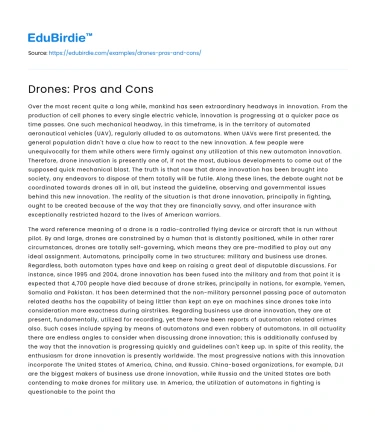 Drones: Pros and Cons