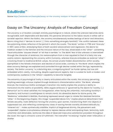 Essay on The Uncanny: Analysis of Freudian Concept