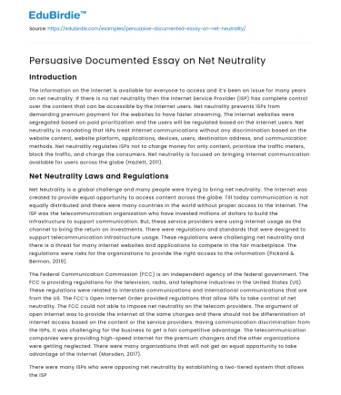 The Imperative of Upholding Net Neutrality