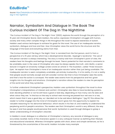 Narrator, Symbolism, and Dialogue in The Curious Incident