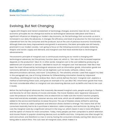 Evolving, But Not Changing