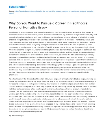 Why I’m Driven to Pursue a Career in Health Science