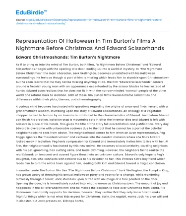 Halloween Themes in Tim Burton’s Nightmare Before Christmas and More