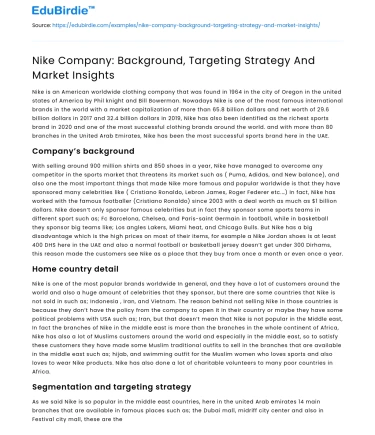 Nike Company: Background, Targeting Strategy And Market Insights