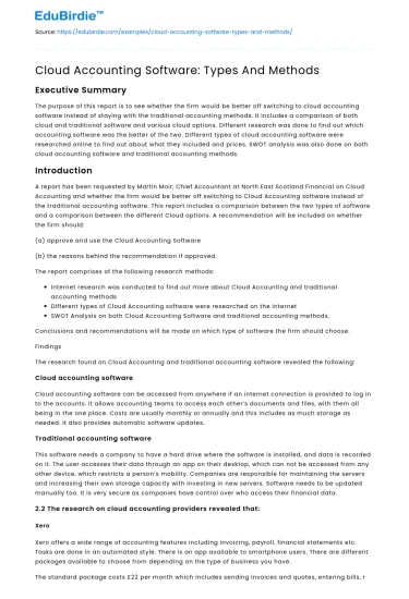 Cloud Accounting Software: Types And Methods