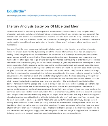 Human Struggles in Steinbeck’s Classic