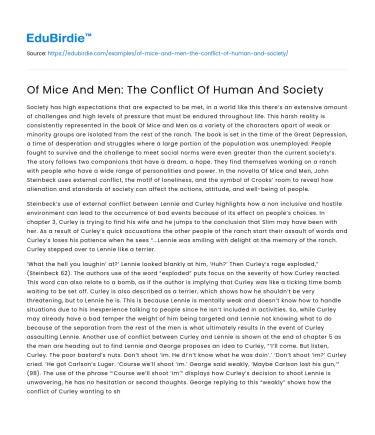 Of Mice And Men: The Conflict Of Human And Society