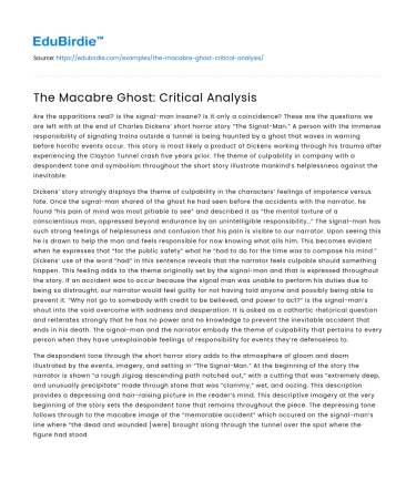 The Macabre Ghost: Critical Analysis