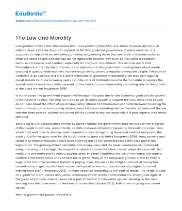 The Law and Morality