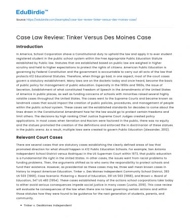 Impact of Tinker v. Des Moines on Student Expression
