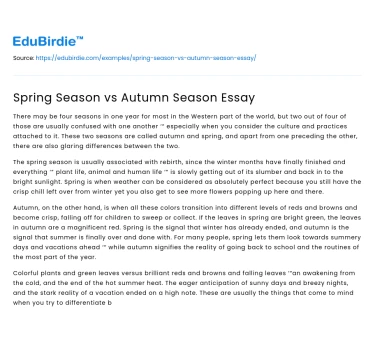 Spring Season vs Autumn Season Essay