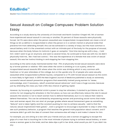 Sexual Violence in Higher Education