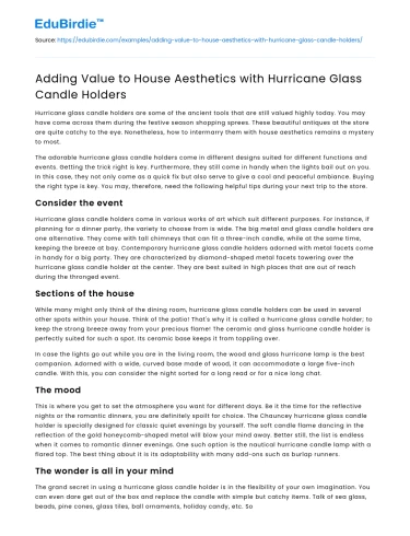 Adding Value to House Aesthetics with Hurricane Glass Candle Holders