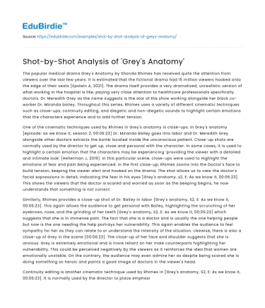 Shot-by-Shot Analysis of ‘Grey’s Anatomy’