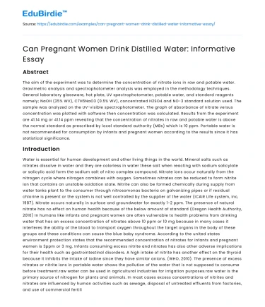 Can Pregnant Women Drink Distilled Water: Informative Essay